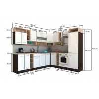 Bucatarie de Colt COSSY NEW DR. 230-260 Wenge / Decor K365
